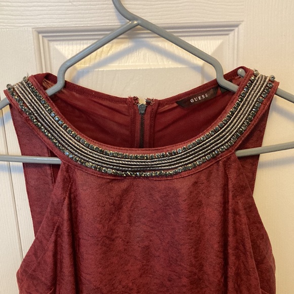 Women’s Guess short red, faux suede, mini dress - Picture 2 of 4